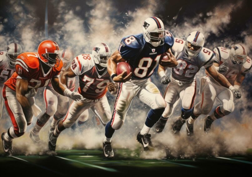 american-football-players-in-action-on-the-field-at-night-action-american-football-players-in-a-super-bowl-game-ai-generated-free-photo